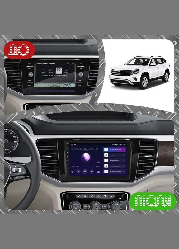 Штатна магнітола для Volkswagen Atlas I 2017-2020 екран 9" 2/32Gb CarPlay 4G Wi-Fi GPS Prime Lesko (378902421)