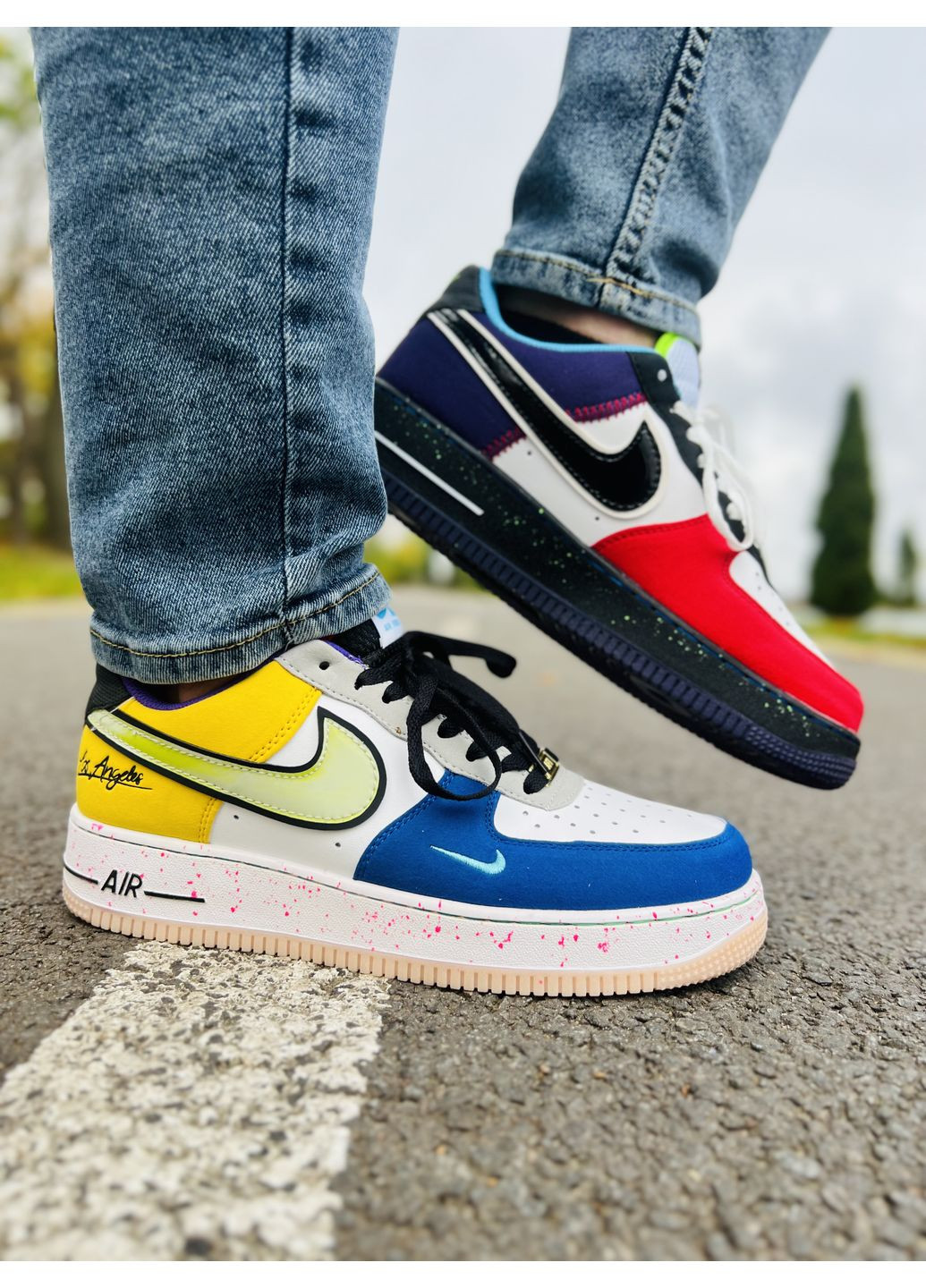 КРОССОВКИ ЖЕНСКИЕ NIKE AIR FORCE 1 «WHAT THE LA» НАЙК АИР ФОРС 1 ПРЕМИУМ No Brand комбинированные демисезоны (369389620)