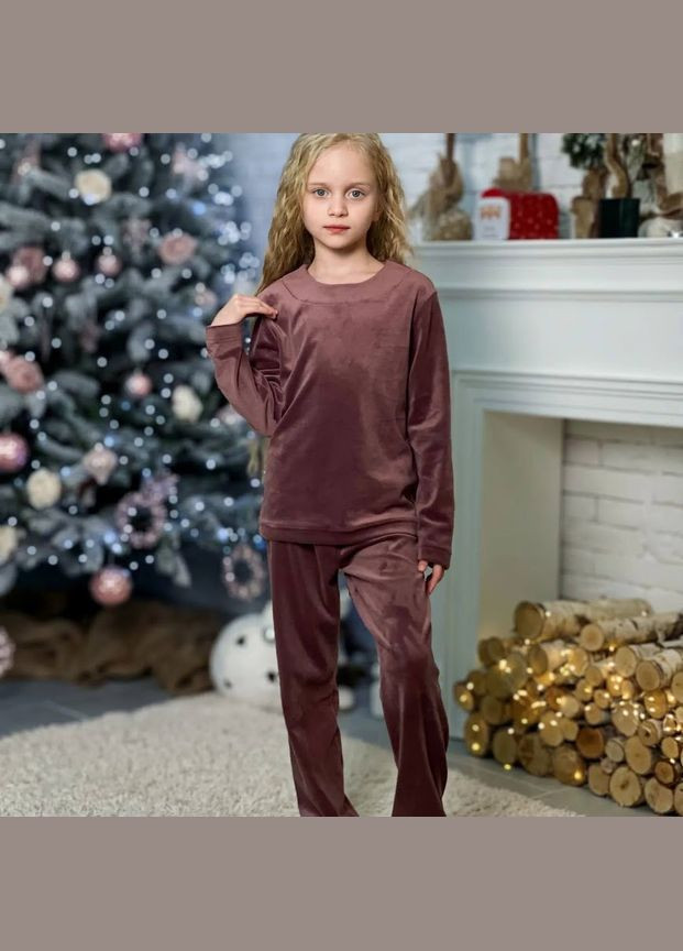 Коричневая зимняя пижама девочки (подростковая) hc (h001-6352-030) No Brand