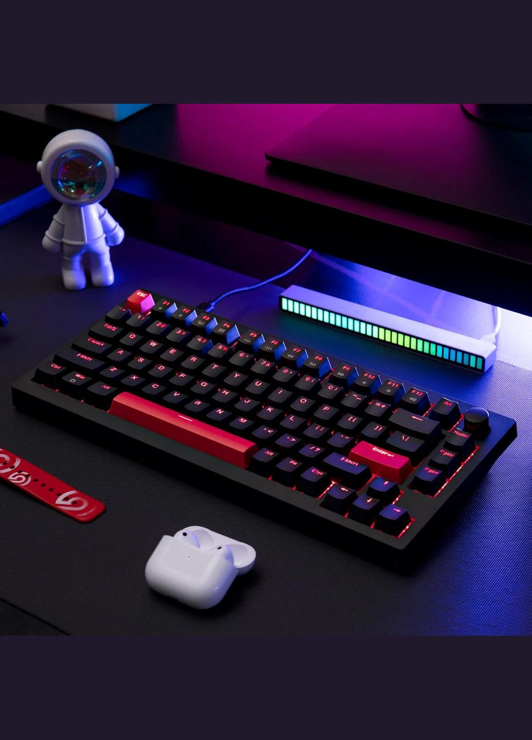 Клавіатура механічна X4 84Key, Keychron Brown, USB-A, QMK/VIA, Hot-Swap, EN/UKR, Red led, чорний Lemokey (322336691)