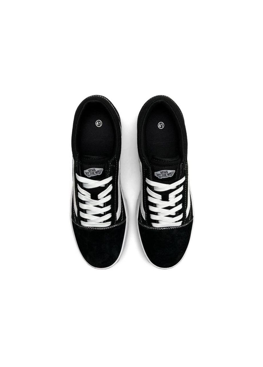 Чорні Осінні кросівки чоловічі, вьетнам Vans Old Skool All Black White