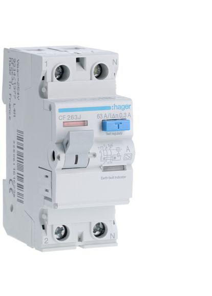 Дифференциальное реле УЗО CF263J 2P 63A 300mA тип A устройство защитного отключения дифреле (3365) Hager (295041036)
