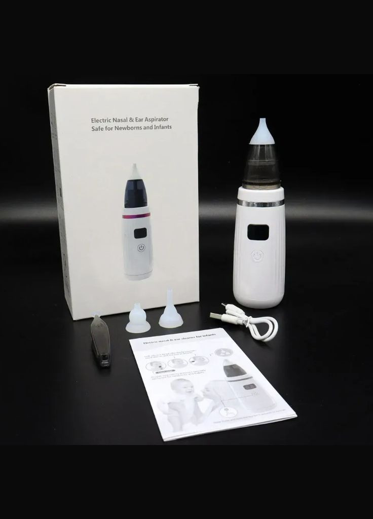 Акумуляторний аспіратор для дітей 2в1, + 3 насадки, BABY NOSE / Дитячий електронний соплевідсмоктувач No Brand (342392585)