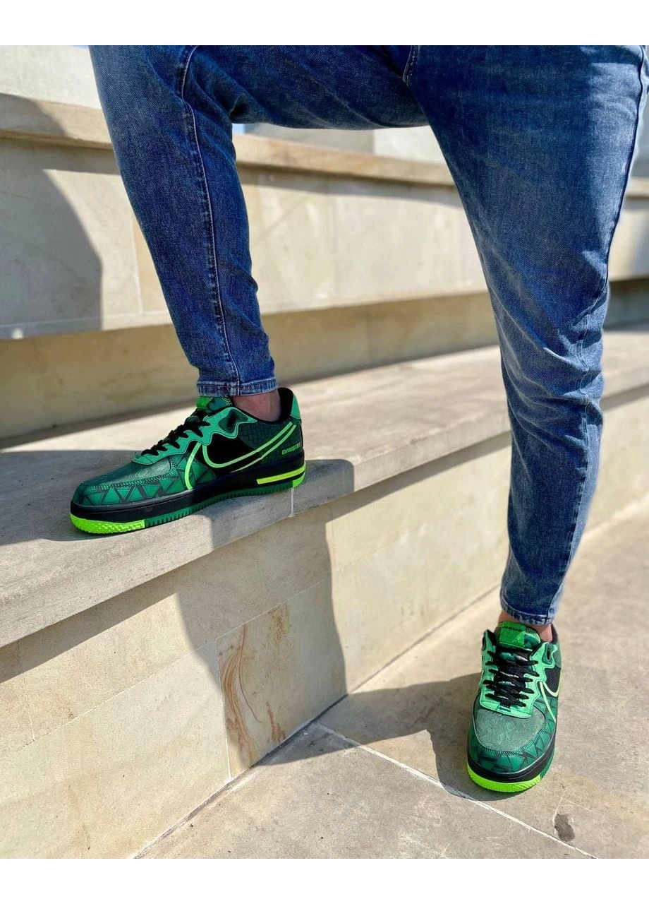 Зелені кросівки чоловічі nike air force 1 react green найк аір форс 1 зелені демісезон No Brand