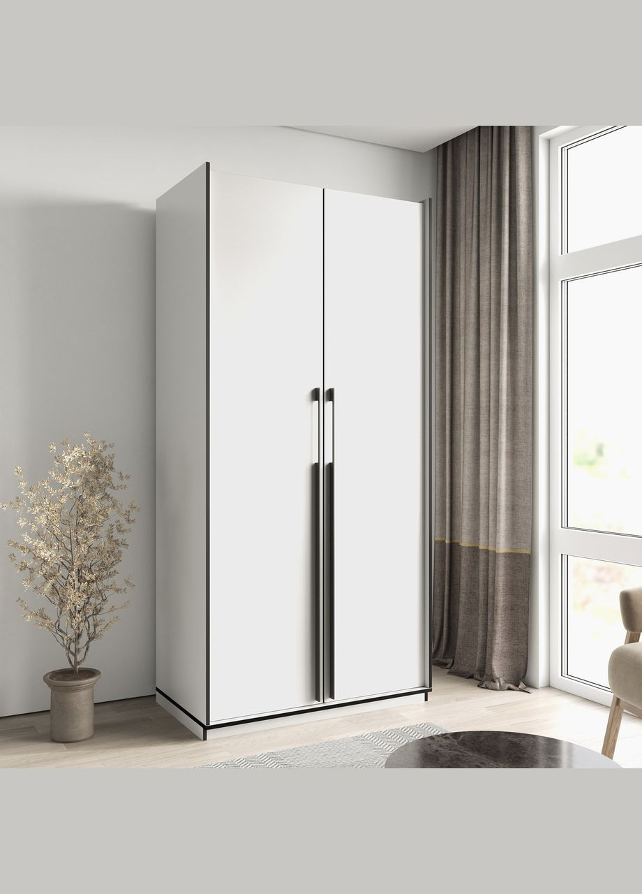 Шафа розпашна з трубою на 2 дверки та шухлядами R-0014 від Білий MORELI (335424102)