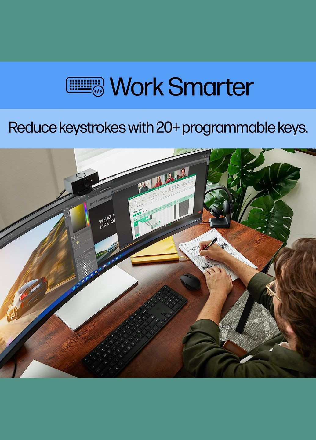 Клавиатура 450 Programmable WL UKR black HP (316631592)