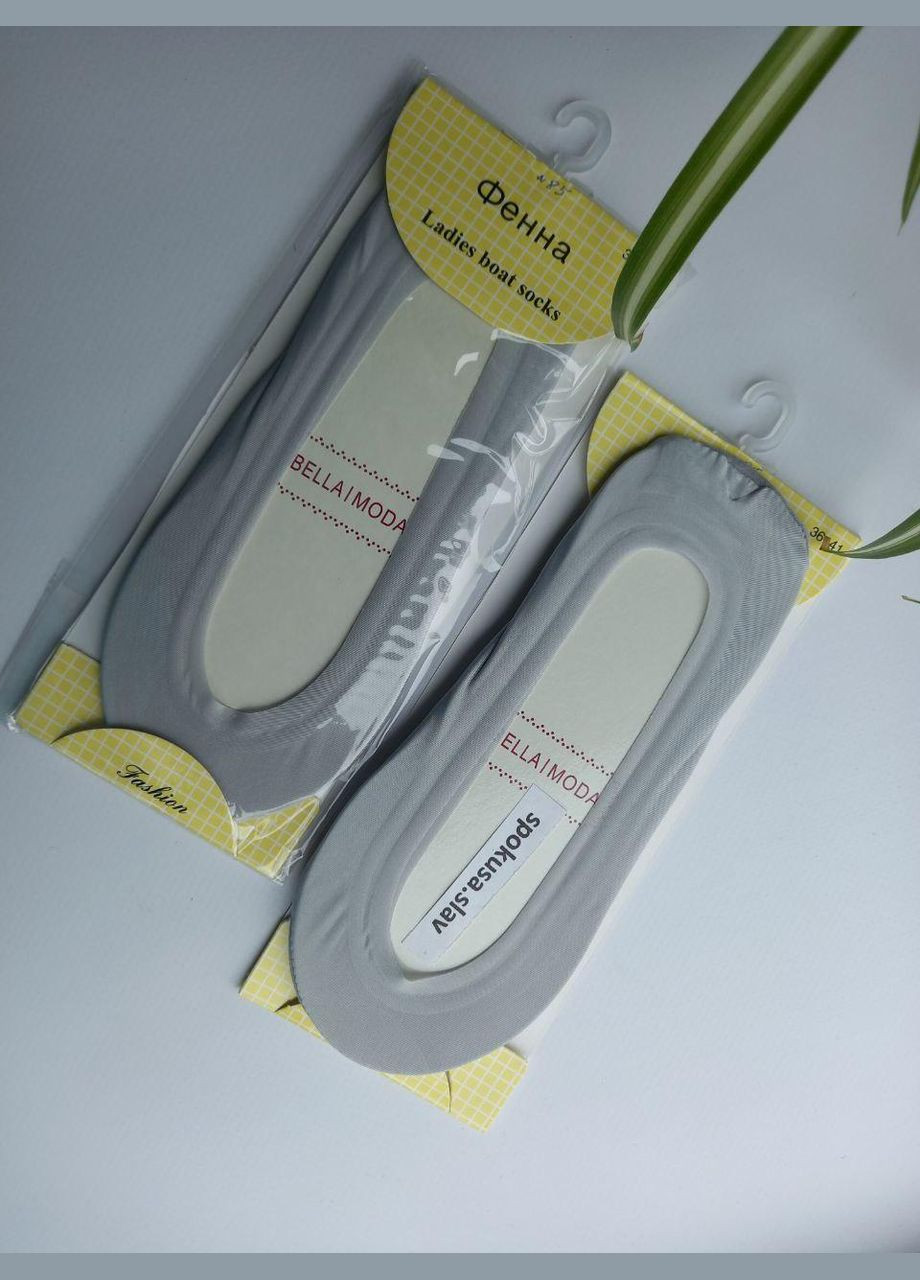 Жіночі сліди тоненькі сірі з силіконом розмір ФЕННА (324833337)