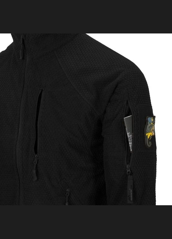 Куртка тактическая Флисовая на замке Черная ALPHA TACTICAL JACKET - GRID FLEECE XL BLACK (BL-ALT-FG-01-B06-XL) Helikon-Tex (311568556)