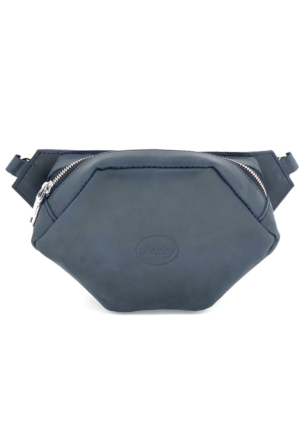 Шкіряна сумка Сумка-Бананка Синій Крейзи Dekey (332055366)