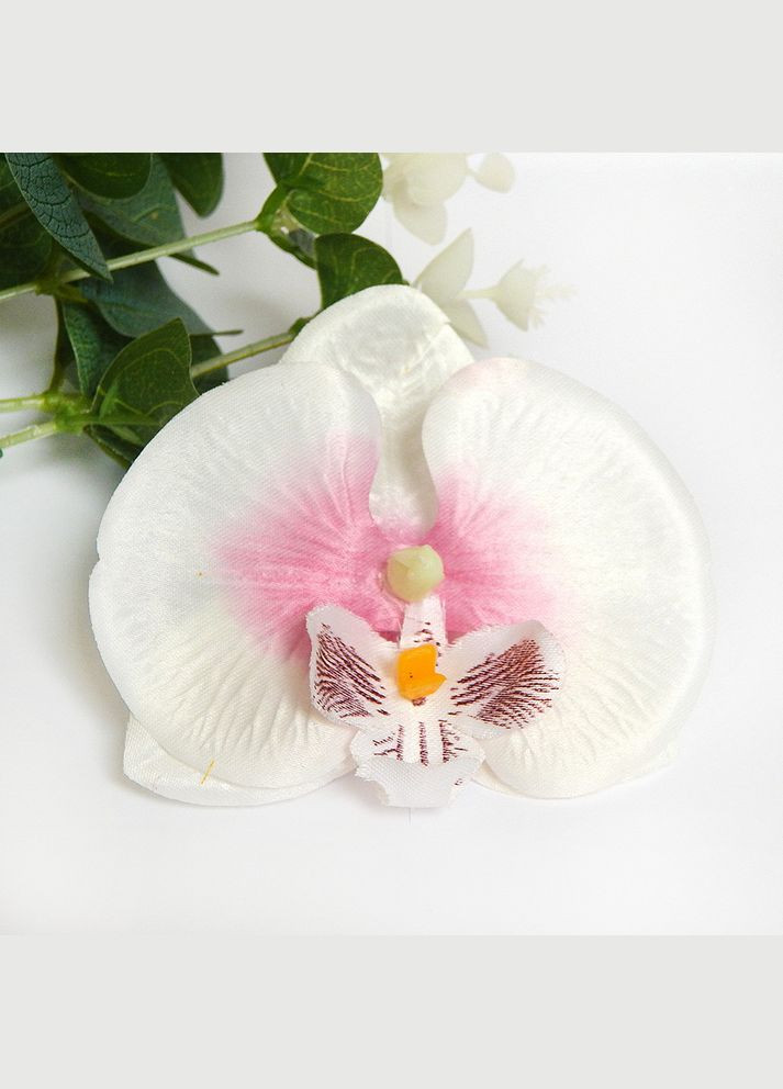 Штучна квітка Орхідея, головка, 8 см, молочна No Brand (340485959)