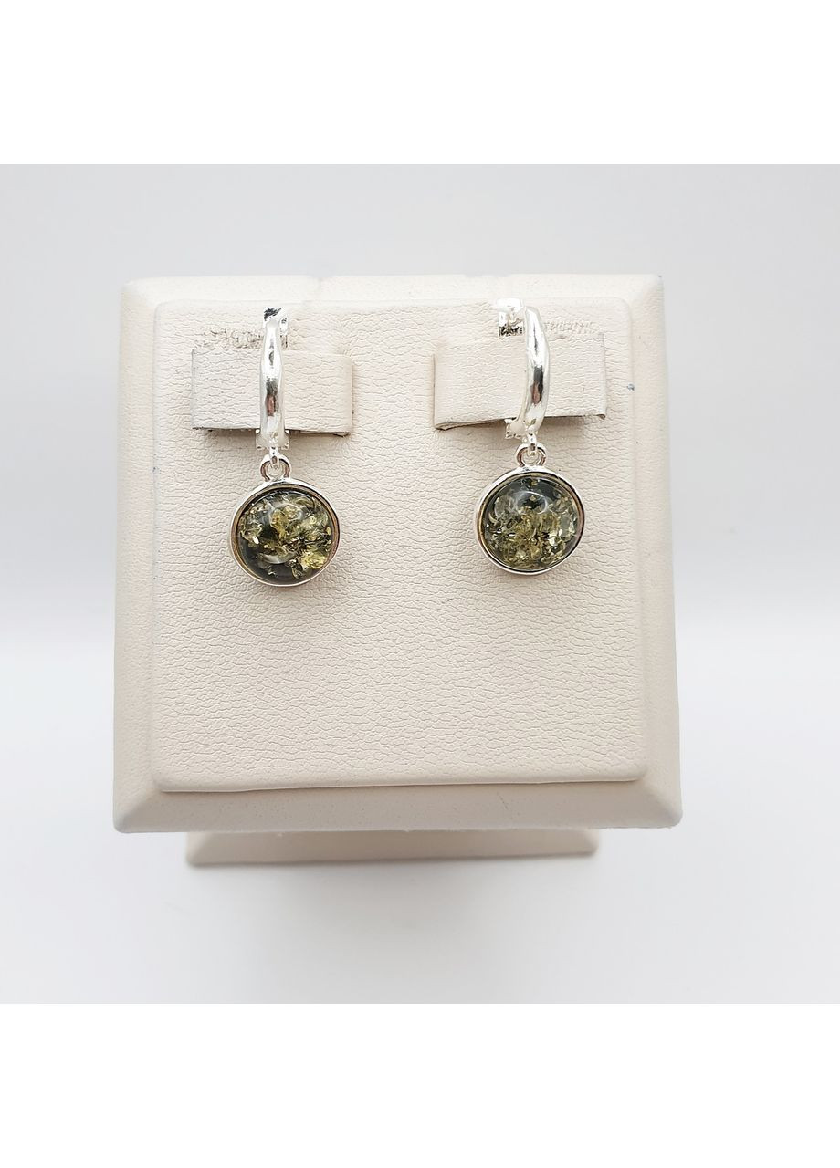 Серьги серебряные с янтарем 3,63 г No Brand (369737198)