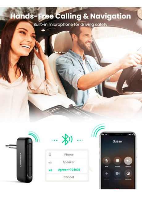 Беспроводной аудио приемник Bluetooth 5.0 ресивер CM276 для автомобиля Ugreen (306447642)