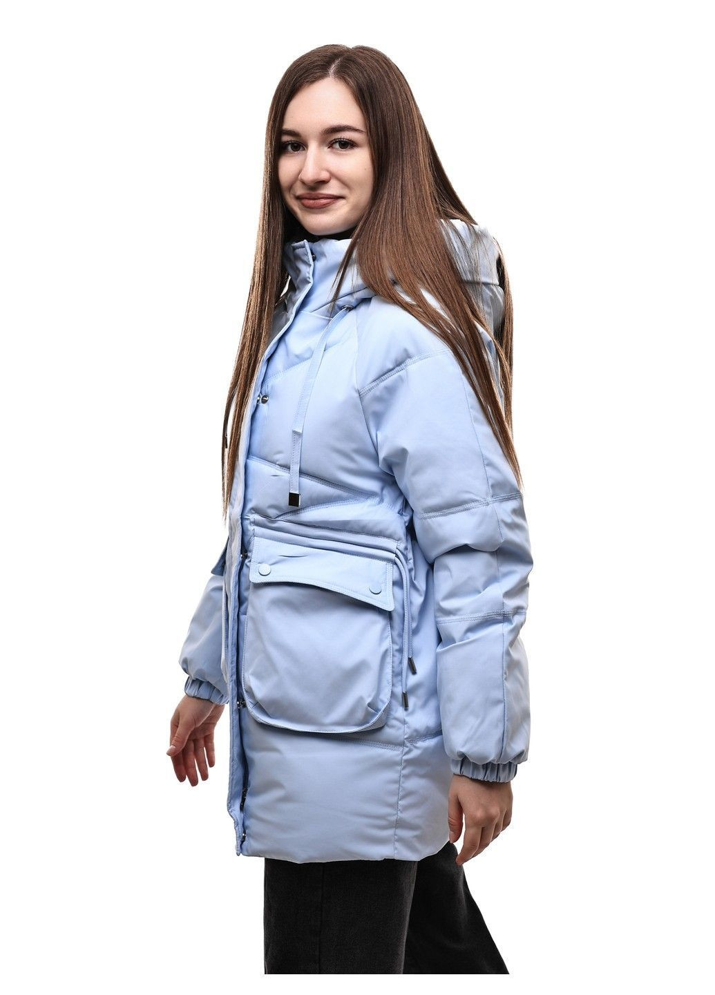 Блакитна зимня куртка зимова жіноча No Brand