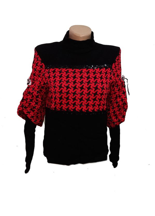 Комбінований демісезонний теплий жіночий джемпер, акрил No Brand