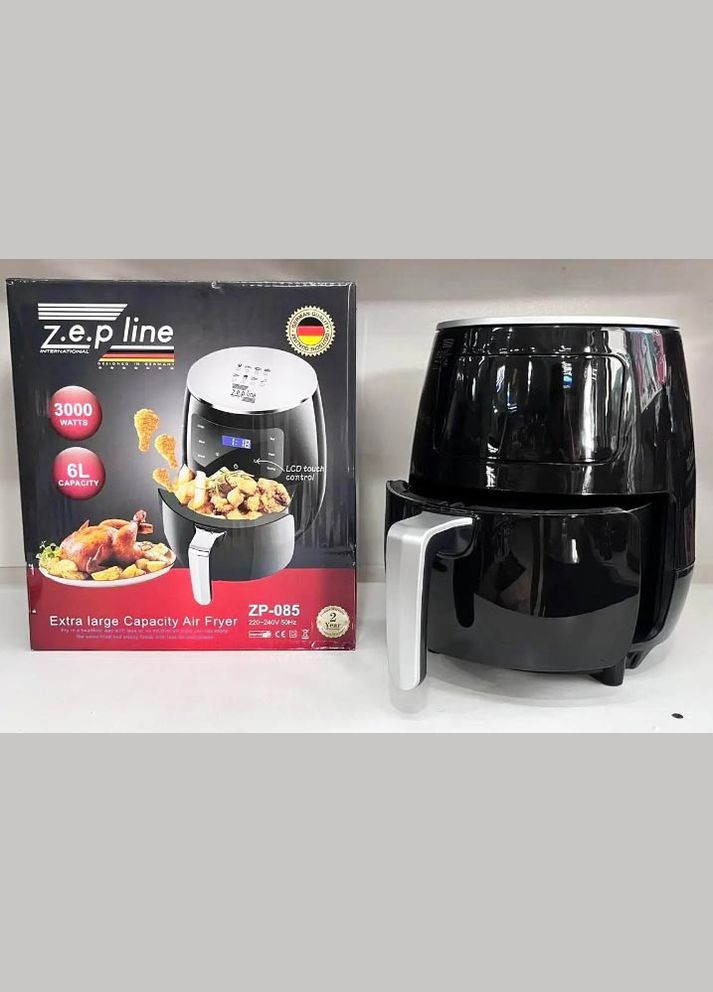 Аеро фритюрниця ZP-085 воздушная безмаслянная мультипечь гриль 3000 Вт 6л Серебристый Zepline (296925855)
