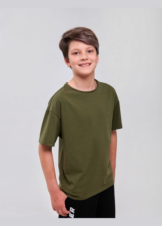 Зеленая футболка темно-зеленый Smil