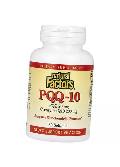 Пірролохінолінхінон і Коензим Q10, PQQ-10, 30гелкапс (70406008) Natural Factors (360620708)