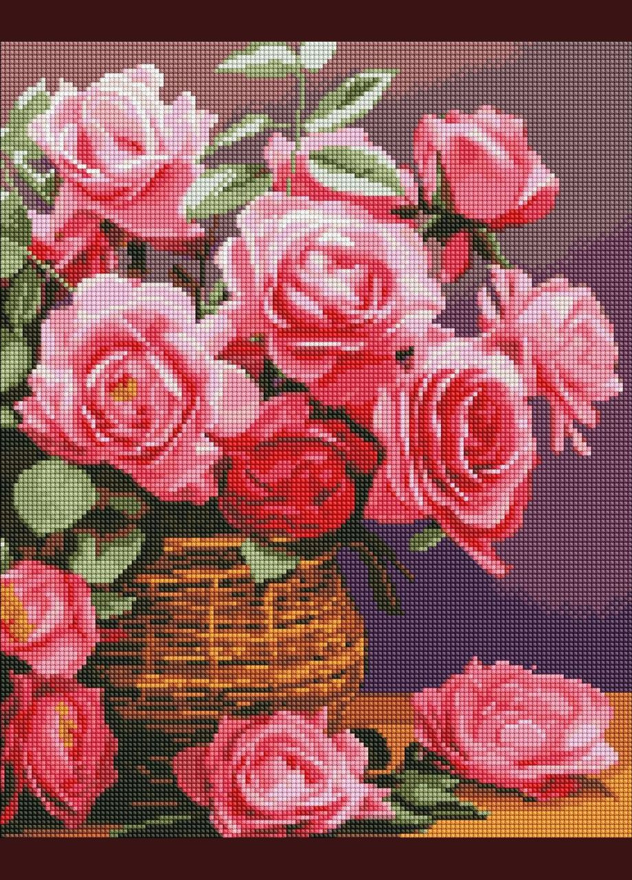 Алмазна мозаїка Барвисті троянди Ідейка 40 х 50 AMO7856 IDEYKA (354828575)