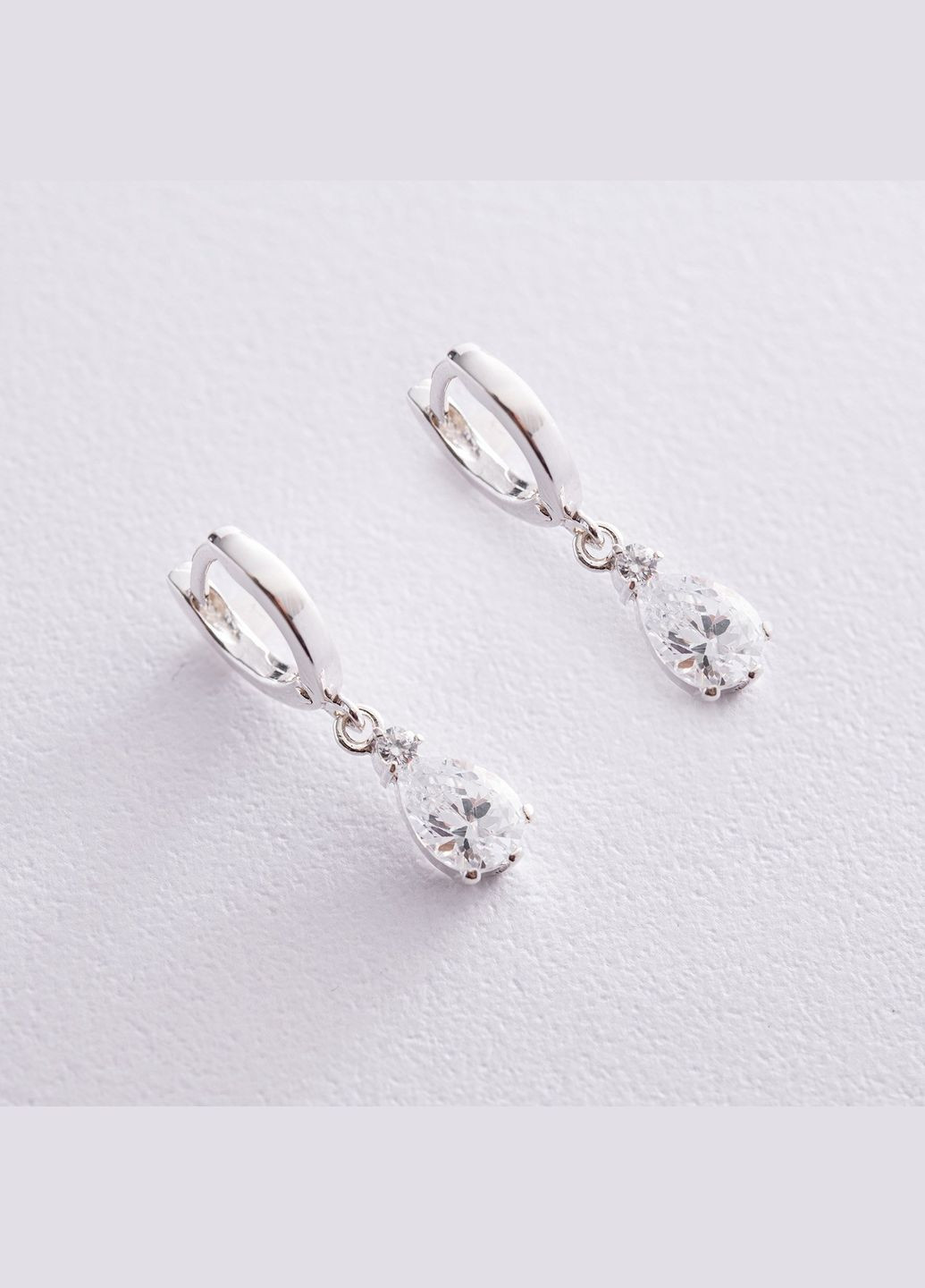 Срібні сережки з фіанітами 121010 Oniks (264022622)