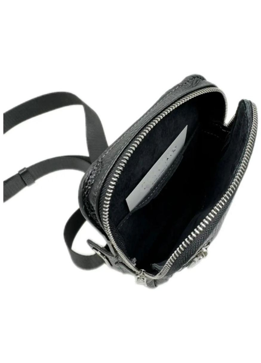 Сумка слинг через плечо мужская кожаная для телефона и для документов маленькая Черный 39005 Grande Pelle (351403640)