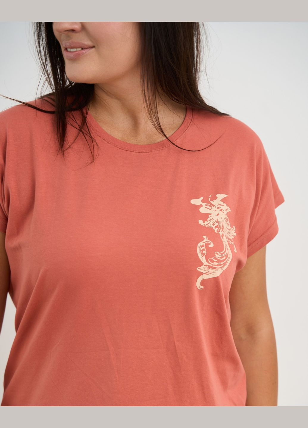 Терракотовая женский батальный комплект с капри Nicoletta