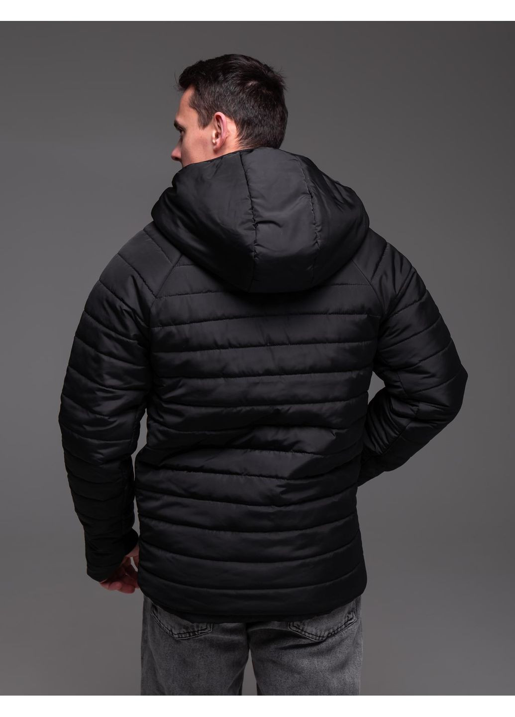 Черная зимняя куртка пуховик зимняя мужская No Brand