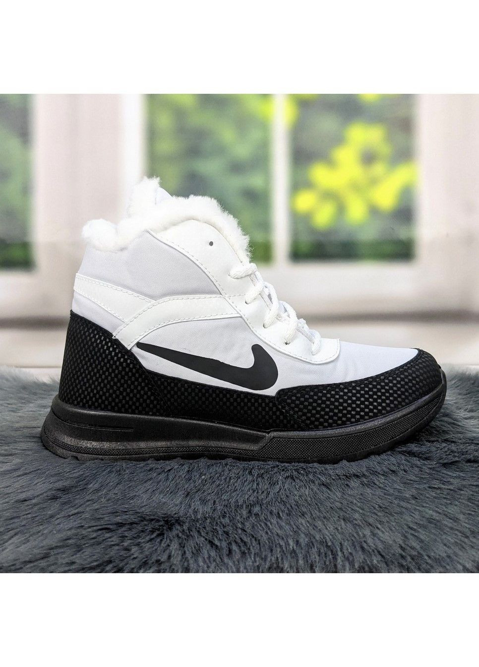 Черевики дутики жіночі зимові білі з чорним SV (301690045)