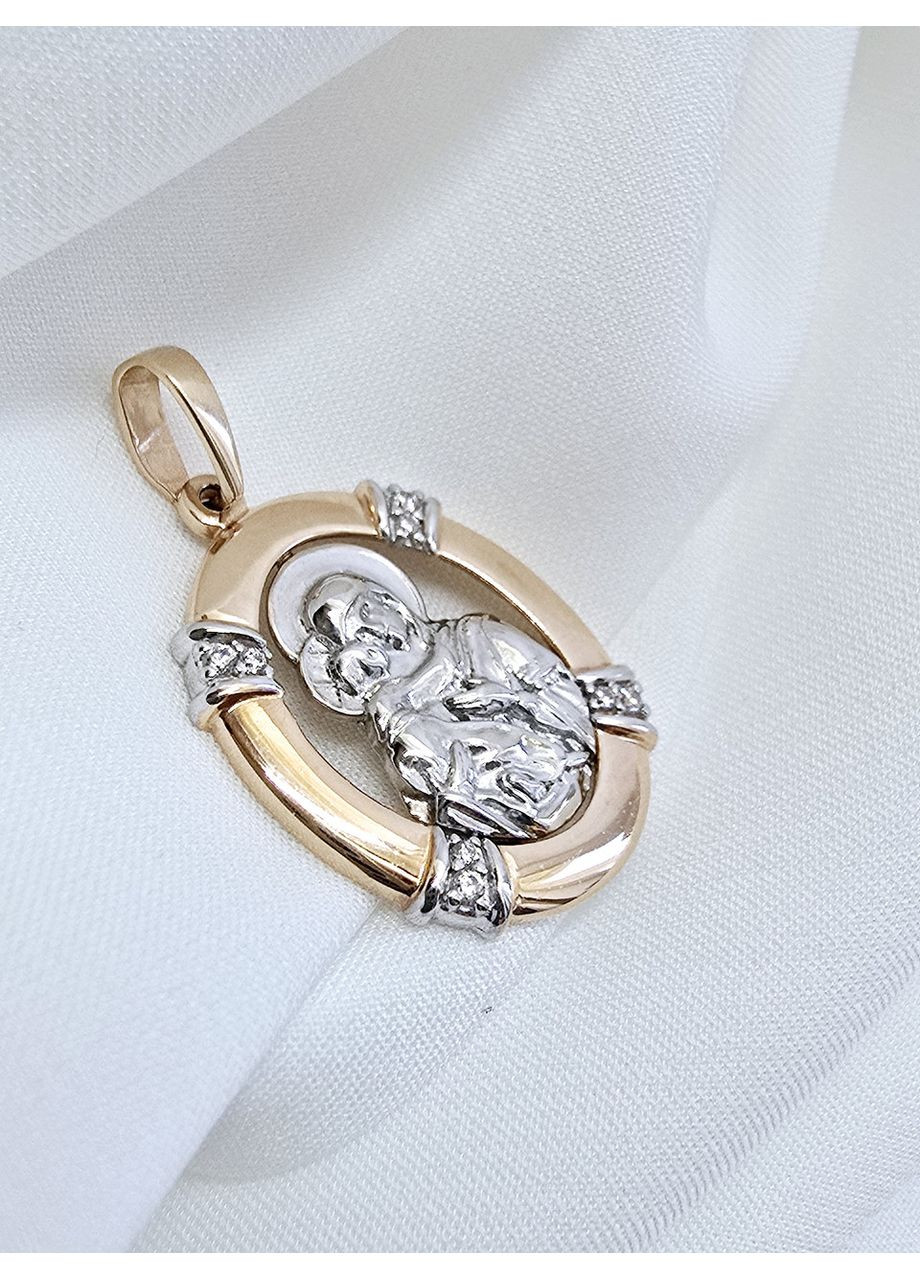 Золотий підвіс-ладанка «Божої Матері» (2,6см х 1,6см) 440629-1п Столична Ювелірна Фабрика (365268247)