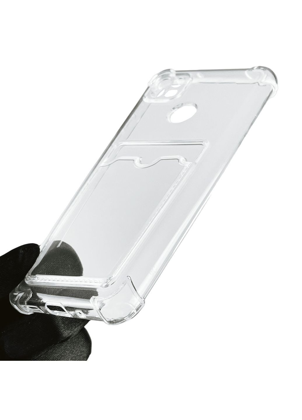 Чохол для Redmi 9C з бронь кутами з кишенею для візиток карток k-pop на сяомі редмі 9с прозорий Xiaomi (366022801)