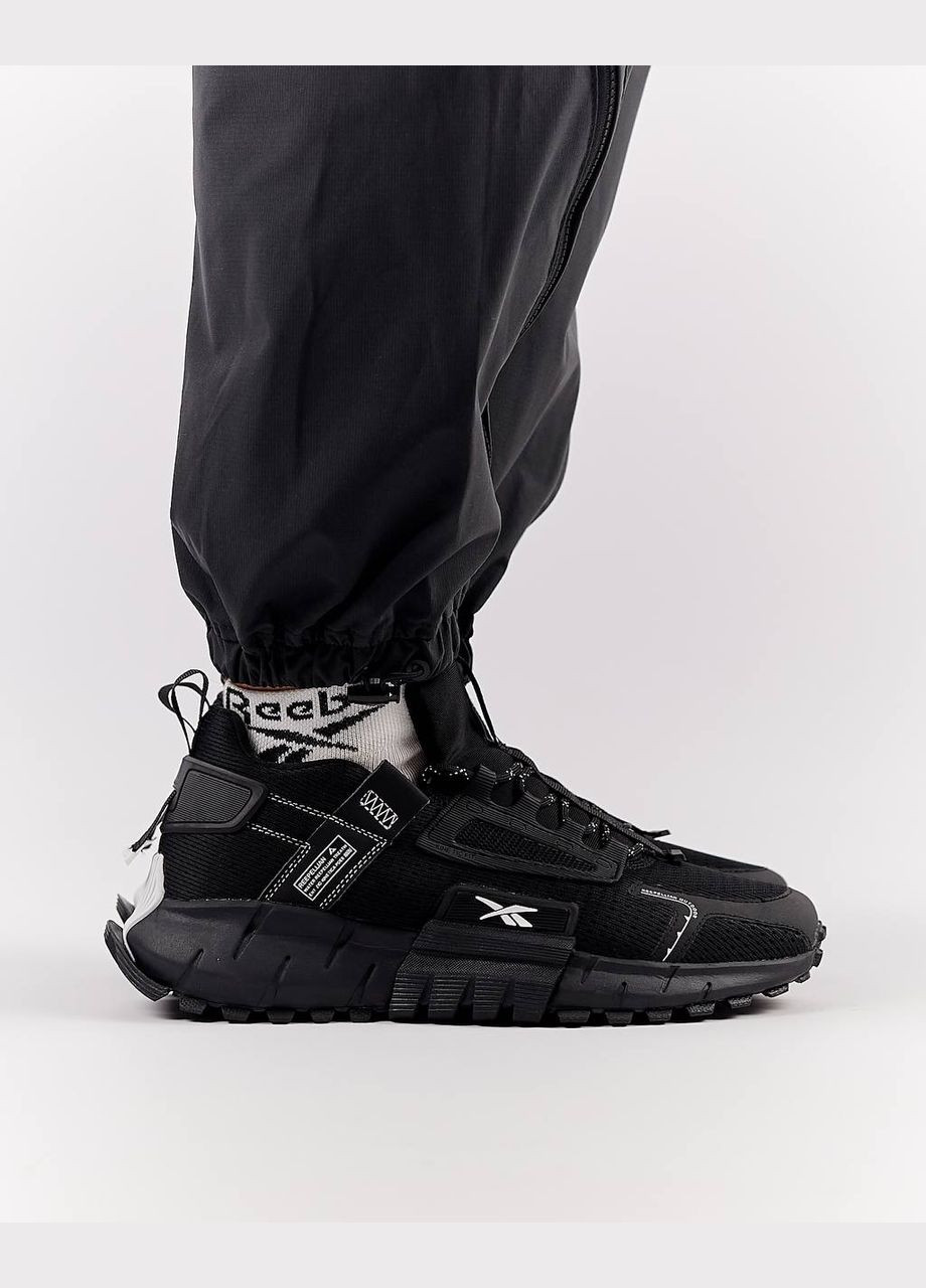 Чорні Осінні кросівки чоловічі, вьетнам Reebok Zig Kinetica Edge Black White