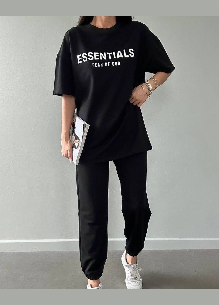 Женский костюм футболка и джогери цвет черный р.42/46 454206 New Trend (289720059)
