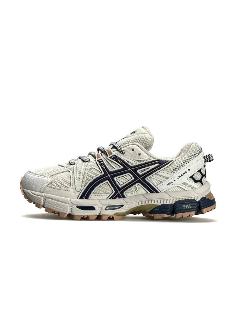 Кроссовки женские ASICS No Brand Gel-Kahana 8 Beige Navy бежевые демисезоны (325439743)