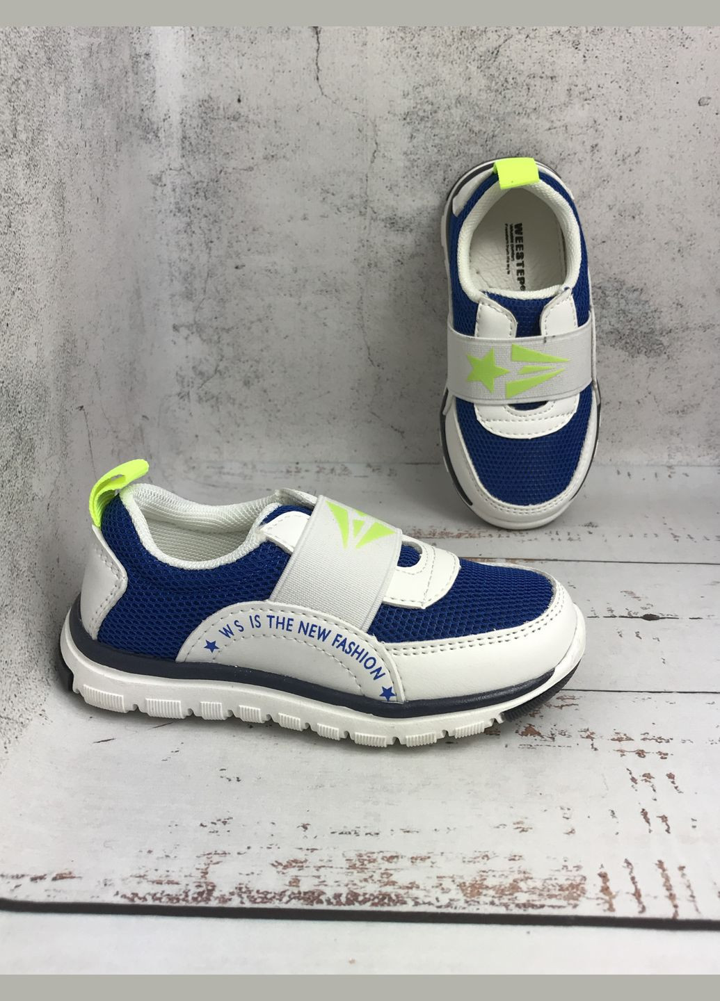 Комбіновані всесезон кросівки дитячі для хлопчика біло-синій (571) Weestep