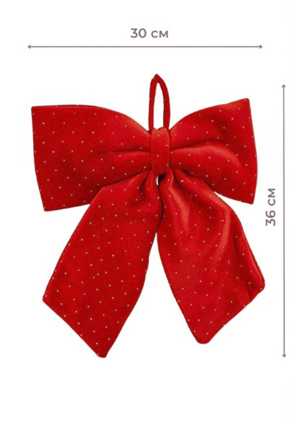 Бант декоративный бархатный Красный с узором цвет красный CB-00286802 No Brand (365588814)
