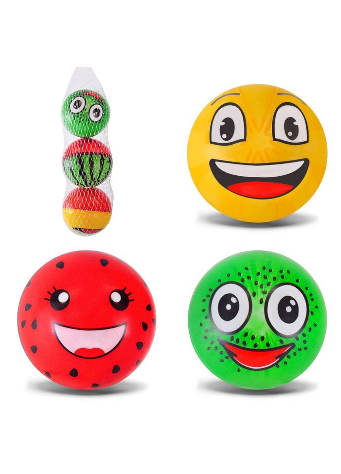Набір гумових мʼячиків "Фрукти" (3 шт) MIC (294727479)