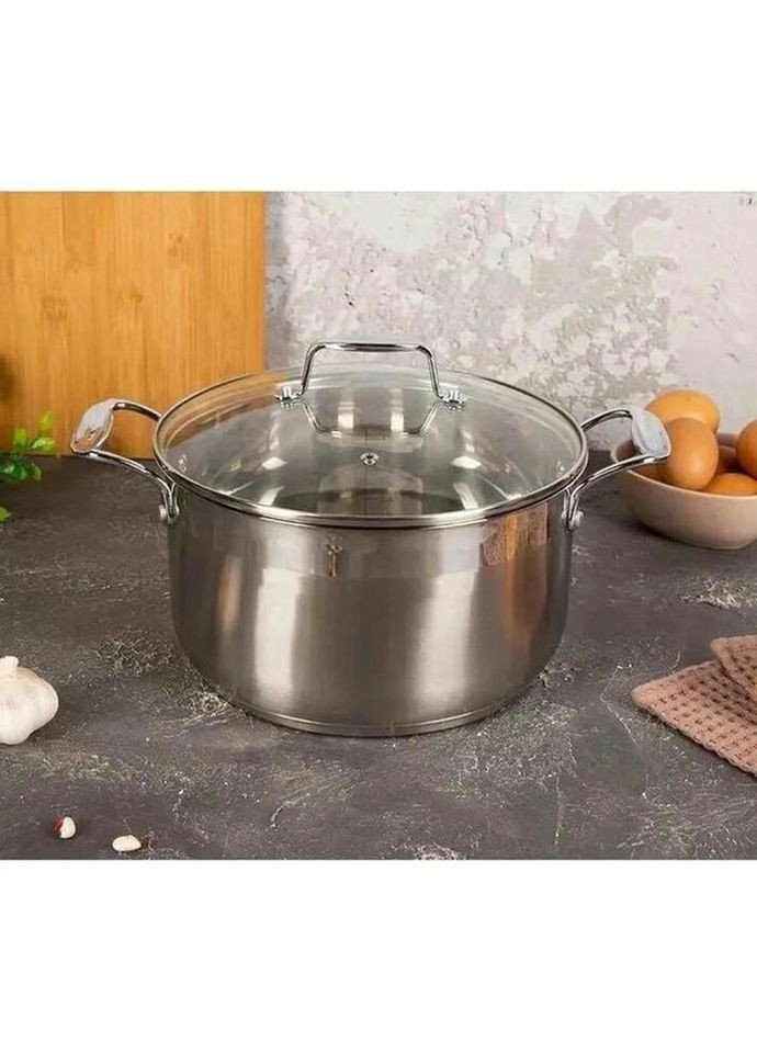 Кастрюля с крышкой Universal 78336 20 см 3.5 л серая Krauzer (319552028)