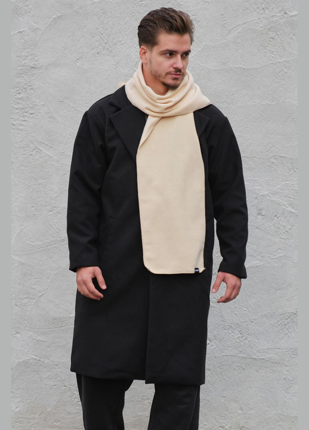 Чоловічий флісовий шарф бежевого кольору Without (305574854)
