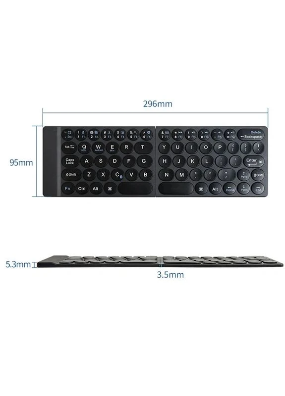 Беспроводная клавиатура WIWU Fold Mini Keyboard FMK-01 Bluetooth компактная пластиковая 296,2х94,5х3,5 мм черная No Brand (402071431)