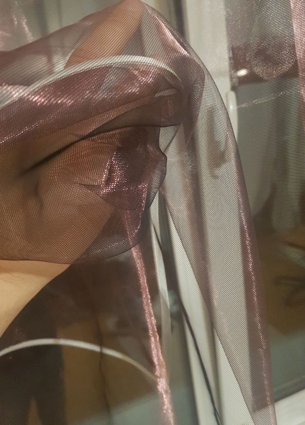 Тюль до подоконника фатин карниз 150см коричневый с молочным (34_5а) Firanka Simple (332795275)