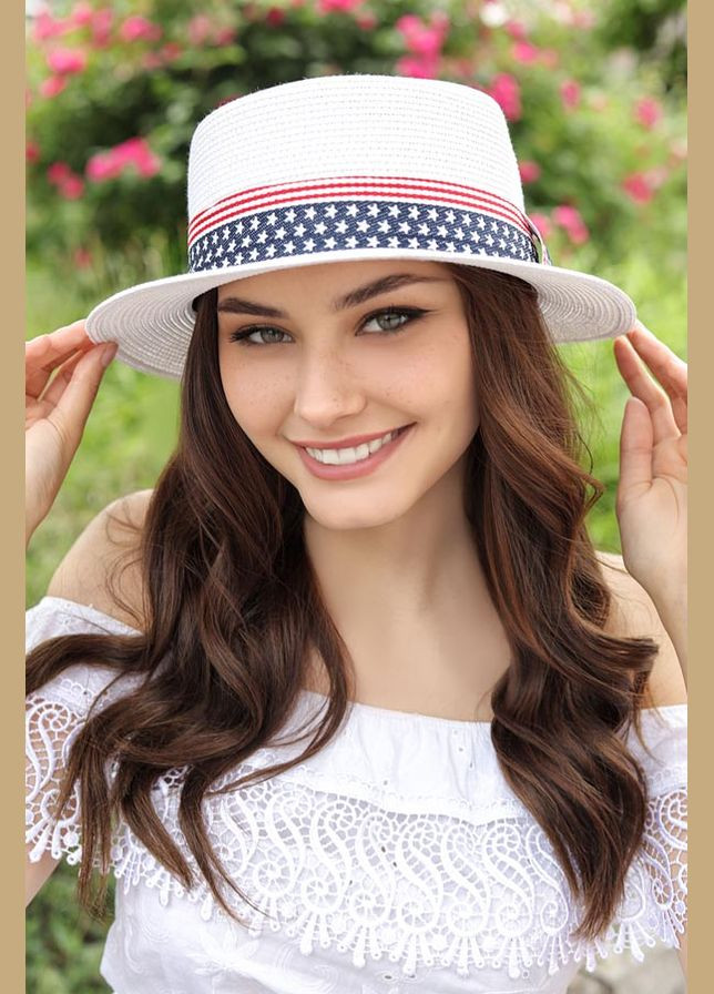 Капелюх-канотьє зі стрічкою в кольорах прапора Braxton (322674673)