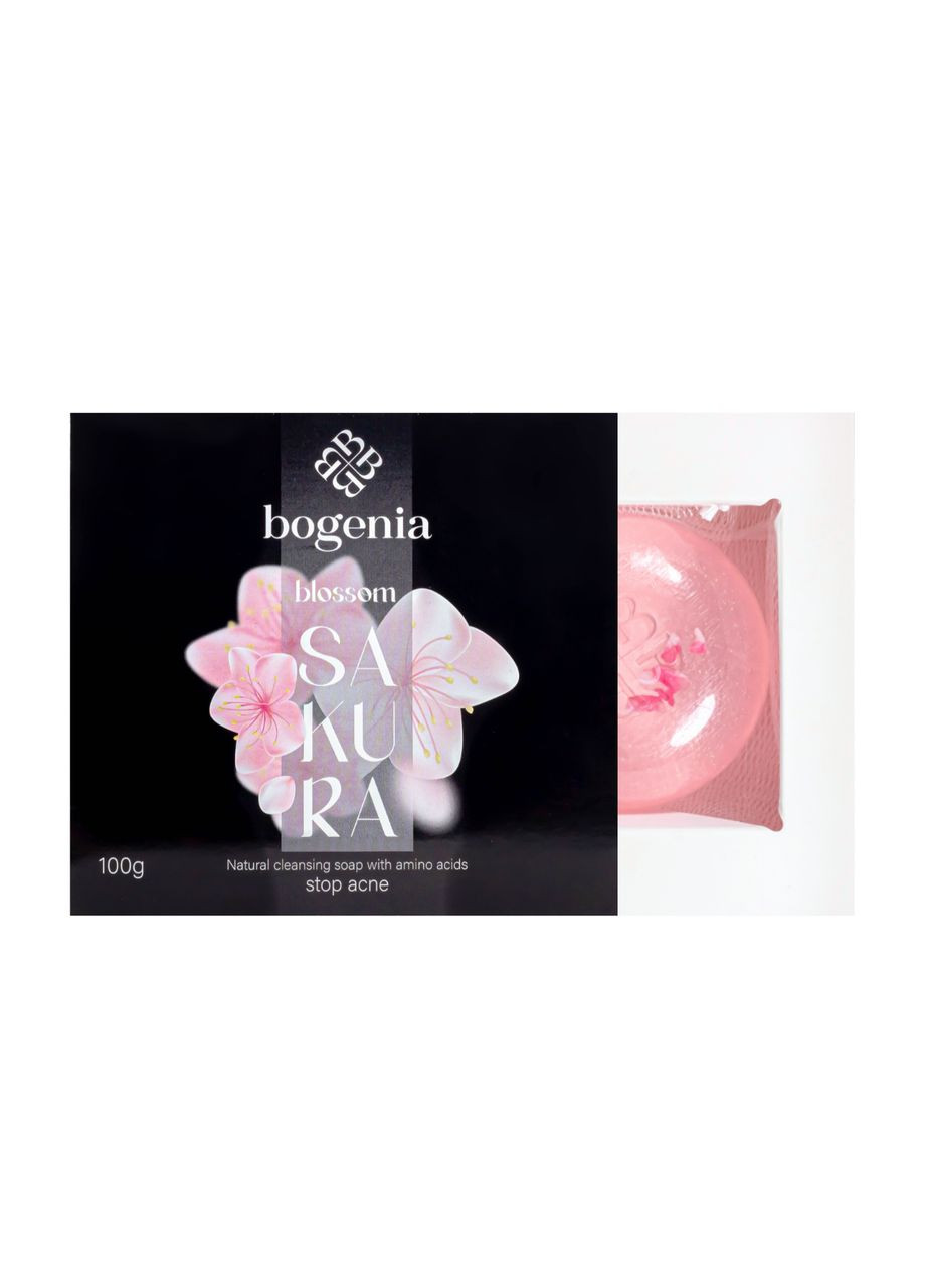 Мыло для лица и тела с аминокислотами Цветущая сакура 100 г Bogenia (338426575)