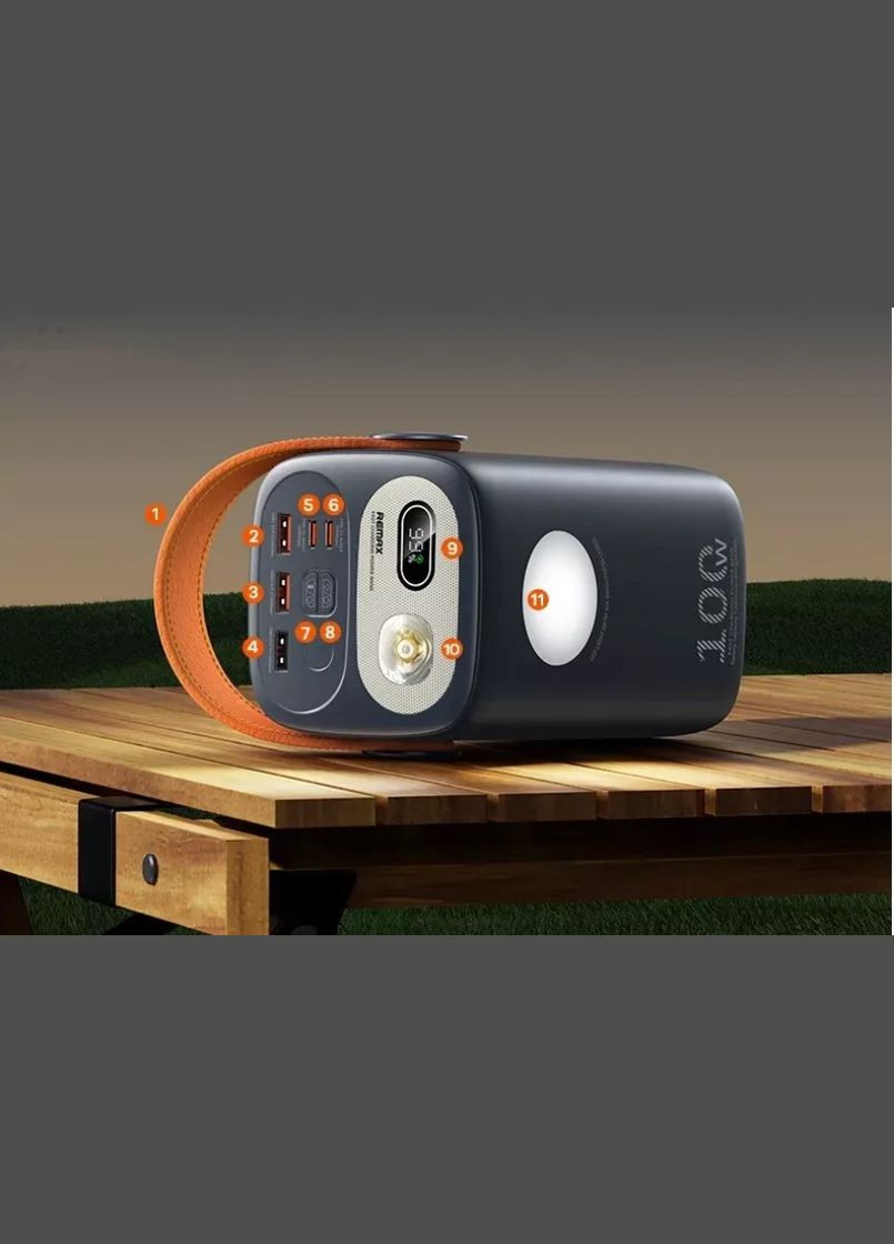 Портативна батарея RPP-100 60000mAh Power Bank 100W+22.5W PD+QC Grey Remax (333031853)