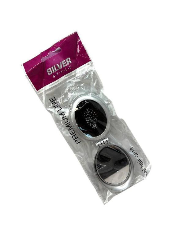 Гребінець для волосся складний з дзеркалом овальний 8,5 см PM-2063 0636 Silver Style (365843785)