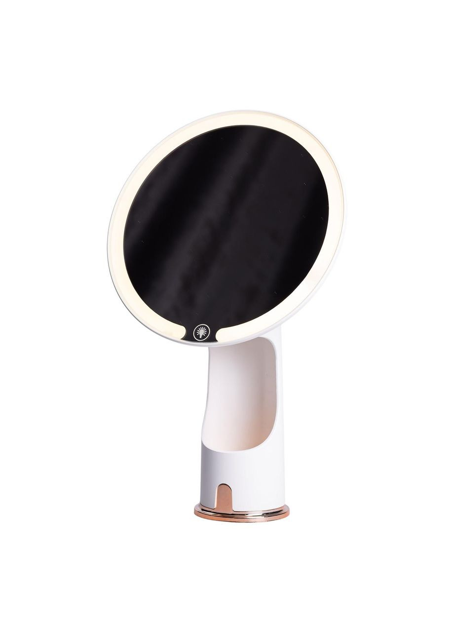 Косметичне дзеркало з LED-підсвіткою та органайзером 18,5 см, білий Yiwu (326599358)