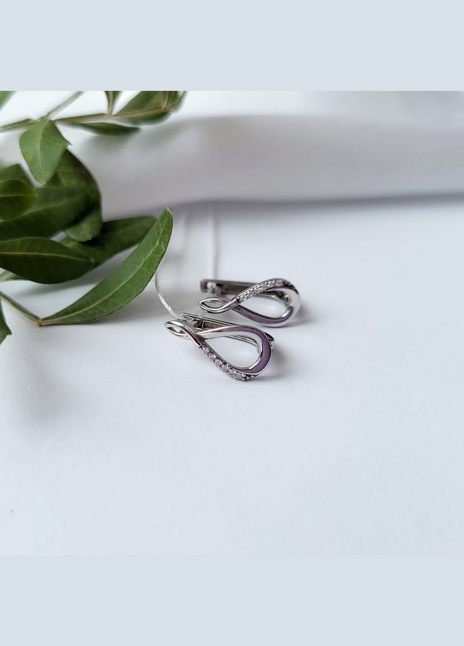Серебряные серёжки (пара) серьги с Белыми камнями серебро 925 пробы покрыто родием 1561 1.53г No Brand (306741862)