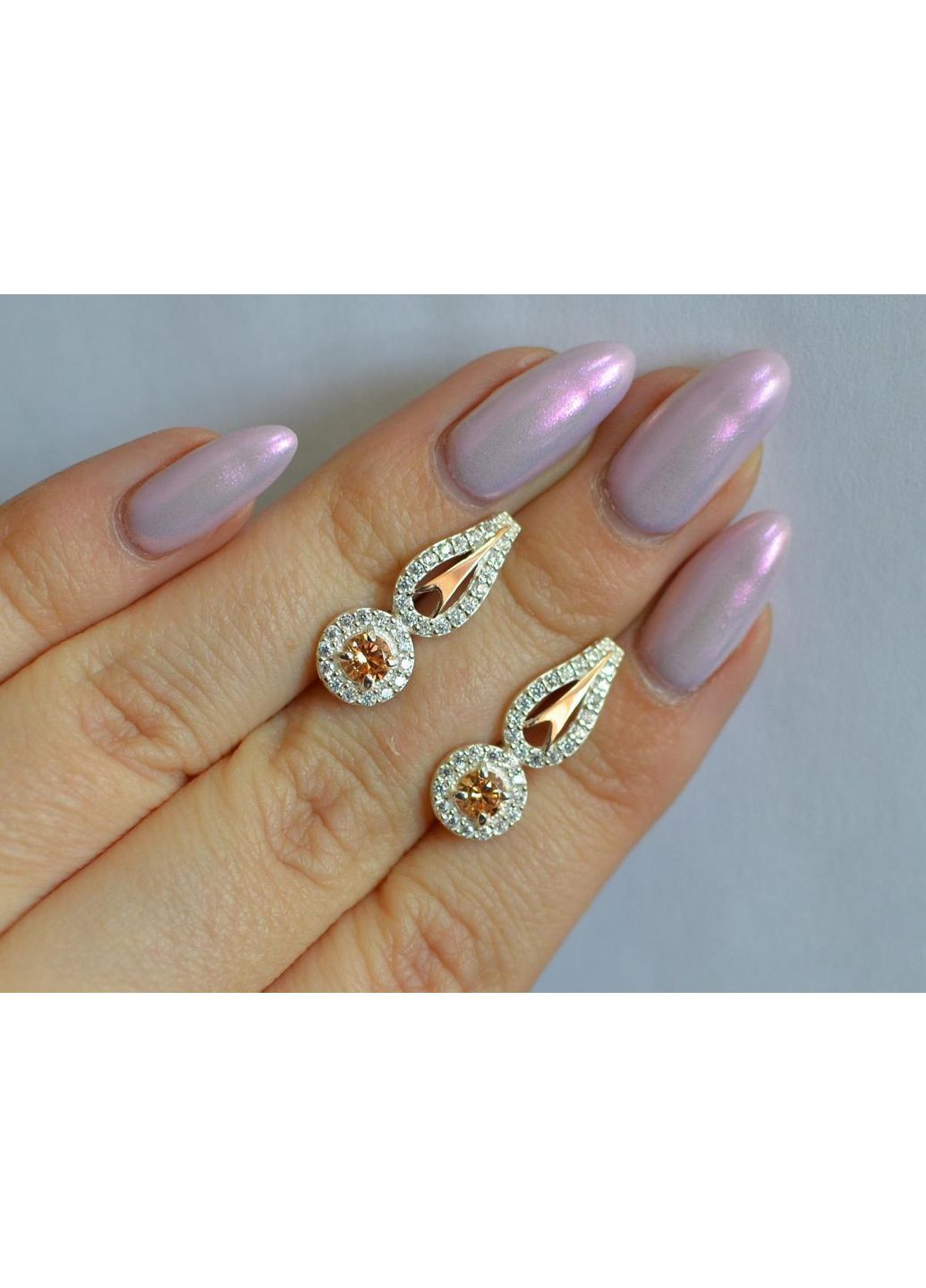 Серебряные серьги с золотыми пластинами Silver Style (367112177)