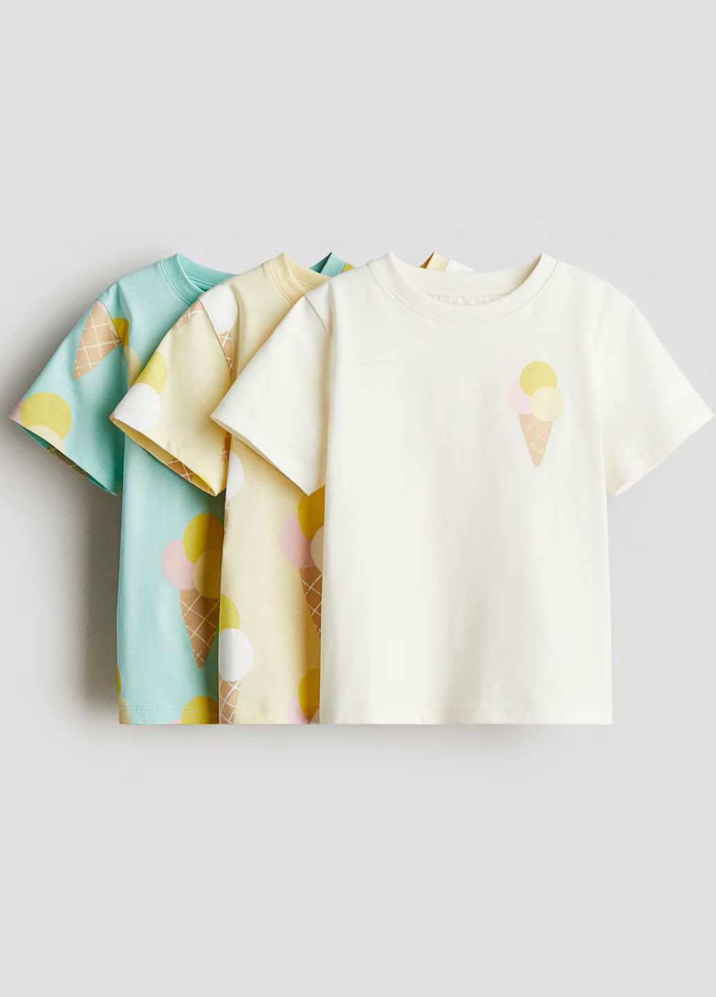 Бирюзовая летняя футболки 3 шт. для девочки H&M