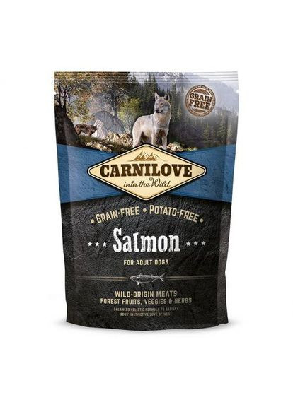 Сухой корм Salmon для взрослых собак всех пород, лосось, 1,5 кг (*) Carnilove (323219628)