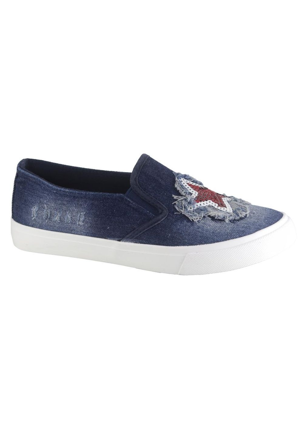 Темно-синие слипоны звезда для девочек голубые, текстиль. размер 39 CSCK.S