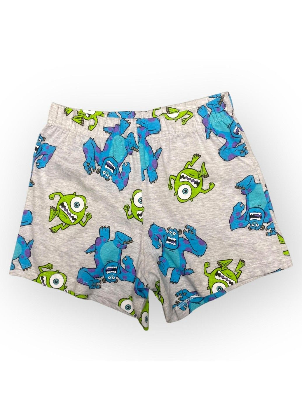 Шорты детские на мальчика хлопчатобумажные принт Корпорация монстров, серые Primark (333334409)
